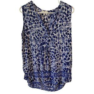 Grand And Greene Womens Medium Sleeveless Top Blue And White